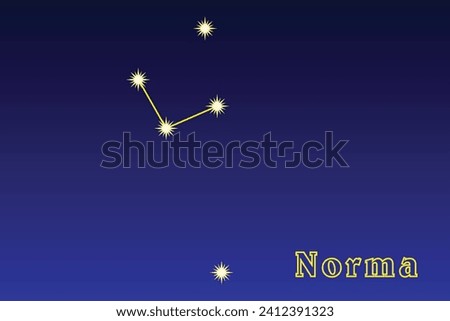 Constellation Norma. Illustration of the constellation Nagonnik. Constellation of the southern hemisphere of the sky. Constellation contains 42 stars