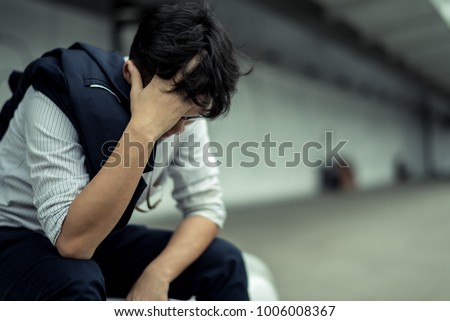 Similar – Image, Stock Photo Depressed man in suit in luxury room