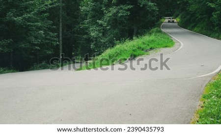 Similar – Image, Stock Photo curve Turn off Asphalt