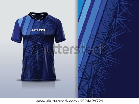 Sport jersey design template mockup sharp line for football soccer, running, esports, blue navy color