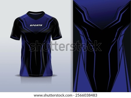 Sport jersey design template mockup sharp line for football soccer, running, esports, blue navy black gray color