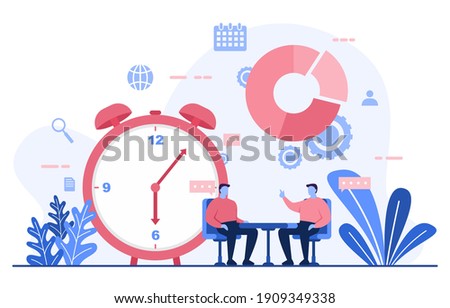 Businessman Talking Time Management Business Strategy Illustration