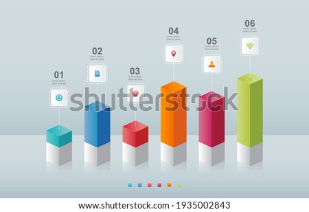 Bar Chart Graph Diagram Statistical Business Infographic Element Template 