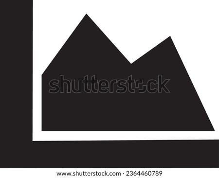Area Chart Icon Vector Logo with Black Colour