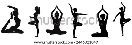 Similar – Image, Stock Photo Flexible woman doing yoga on paddleboard