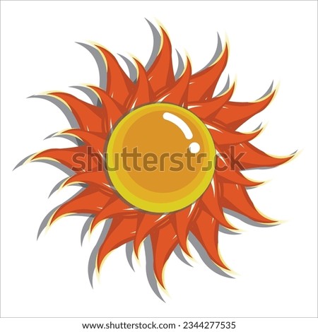 
The sun merged with the oxeye egg to form a beautiful flower, made into a vector