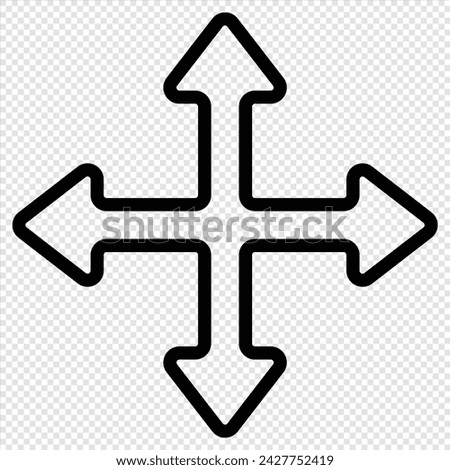 Four arrows headed to different directions with the Arrow pointing center vector icon illustration isolated on white background 19