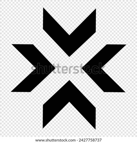 Four Arrows Point ,Set arrow icon. Collection different arrows sign of the right, left, up, down direction. Black vector abstract elements isolated on white background 
