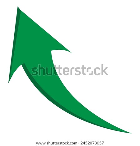 Growing business 3d green arrow on white. Profit arow Vector illustration. Business concept, growing chart. Concept of sales symbol icon with arrow moving up. Economic Arrow With Growing Trend. eps10