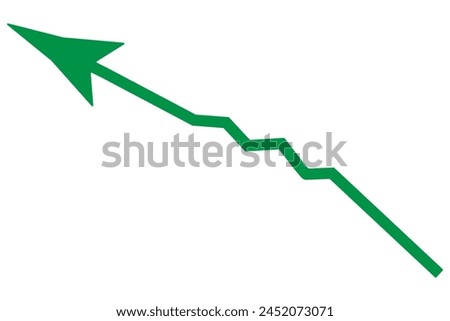 Growing business 3d green arrow on white. Profit arow Vector illustration. Business concept, growing chart. Concept of sales symbol icon with arrow moving up. Economic Arrow With Growing Trend. eps10
