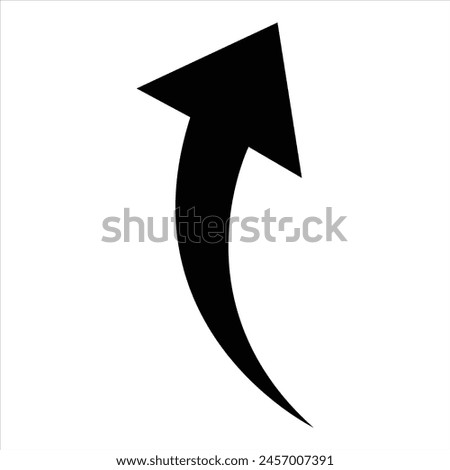 black arrow flat style icon on transparent background. arrow icon for your website design, logo, app, indicated the direction symbol. curved arrow sign ,  Curved arrow line.  eps10