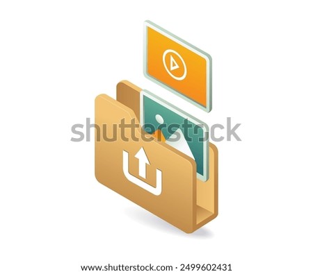 Folder icon with picture inside, representing a digital folder with image files