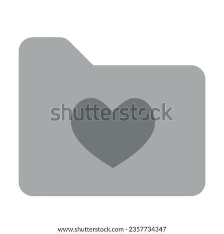 Folder Heart Icon, Love for Directory Symbol, Favorite Folder