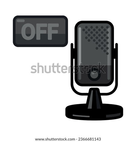 Microphone off icon, Audio symbol, Sound recording illustration, Audio off emblem, Microphone design, Microphone off icon logo, Sound recording, Microphone graphic, Podcast icon