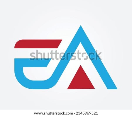 Design a modern professional letter EA vector art logo for companies, businesses and people