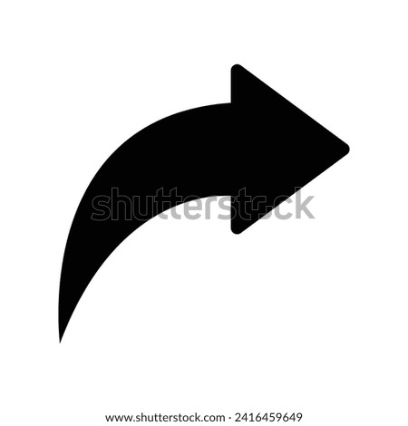 black arrow icon on white background. flat style. arrow icon for your web site design, logo, app, UI. arrow indicated the direction symbol. curved arrow sign. eps file 10.