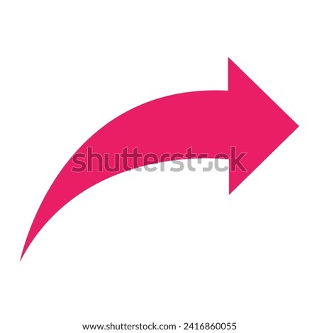 Pink arrow icon on white background. flat style. arrow icon for your web site design, logo, app, UI. arrow indicated the direction symbol. curved arrow sign. eps file 20.