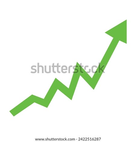 green arrow pointing up grow business financial profit graph. Vector illustration. Eps file 126.