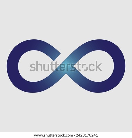 Infinity symbol or sign. infinite icon. limitless logo. isolated on dark blue background. Vector illustration. Eps file 185.