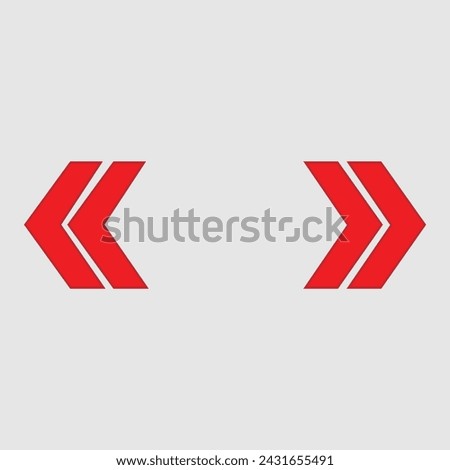 Arrow chevron icon. Set red arrows symbols. Blend effect. Vector isolated on white background. Vector illustration. Eps file 668.