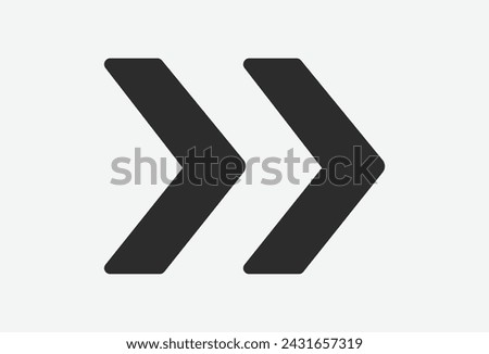 Right arrow icon vector isolated on white background, logo concept of Right arrow sign on white background, black filled symbol. Vector illustration. Eps file 678.