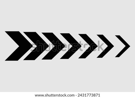 Black Arrow in a row. Arrows Black on White background. Arrows vector icons. Arrow icon. Vector illustration. Eps file 679.