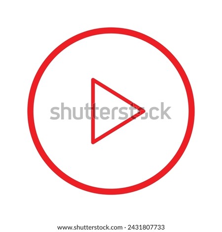 Red Play button Isolated Vector Icon. red video play button icon. Vector illustration. Eps file 637.