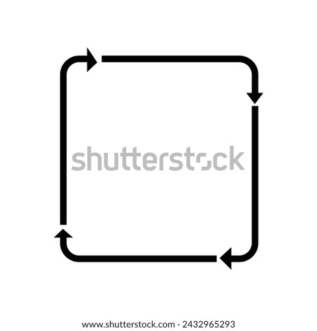 Outline arrow icon isolated on white. Black symbol. Sketch circle arrow. Vector stock illustration. EPS FILE 606.