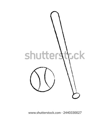 baseball bat and ball icon. sketch isolated object. Baseball Bat Vector Drawing. Baseball bat icon vector on white background. Vector illustration. Eps file 222.