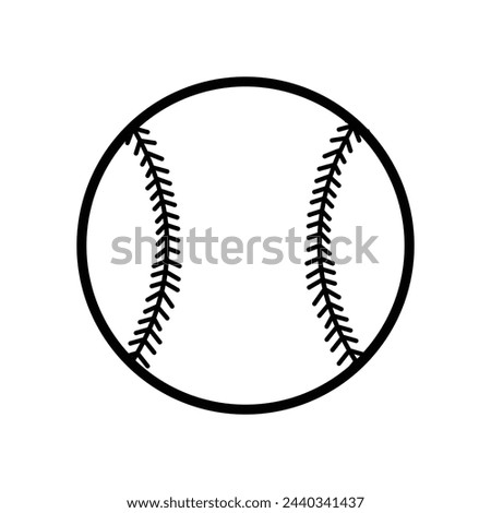 Vector baseball icon. Two-tone version on black and white background. Baseball icon, simple black style. Vector illustration. Eps file 205.