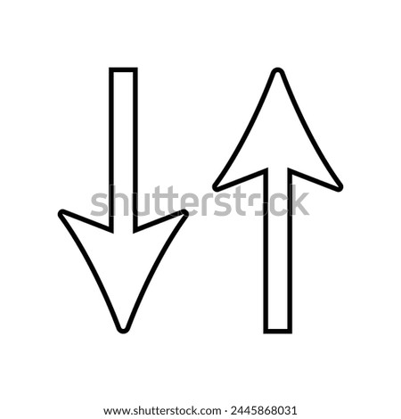 Up and down arrow icon. arrows up down icon, two arrows linear sign isolated on white background. Vector illustration. Eps file 8.