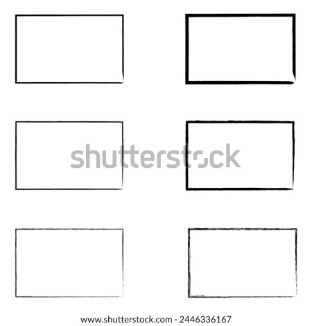 Set of hand drawn rectangle. Text box and frames. Hand drawn doodle scribble border element for text quote template. Pencil brush stroke style. Vector illustration. Eps file 33.
