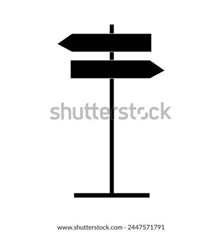 Signpost icon, signpost icon vector isolated on white background. Signpost icon - direction or set of road sign in black style. Vector illustration. Eps file 178.