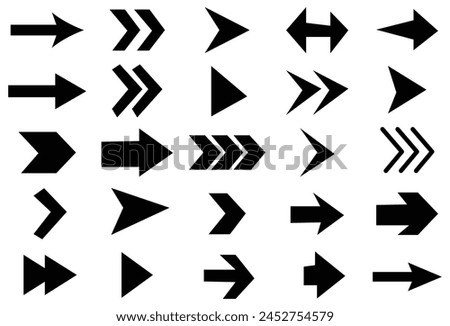 Arrows big black set icons. Arrow icon. Arrow vector collection. Arrow. Cursor. Modern simple arrows. Collection of pointers. Vector illustration. Eps file 661.