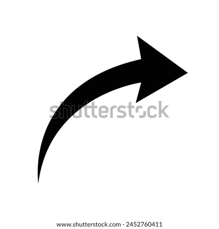 Black Arrow icon. black arrow icon on white background. flat style. arrow icon for your web site design, logo, app, UI. curved arrow sign. Vector illustration. Eps file 533.