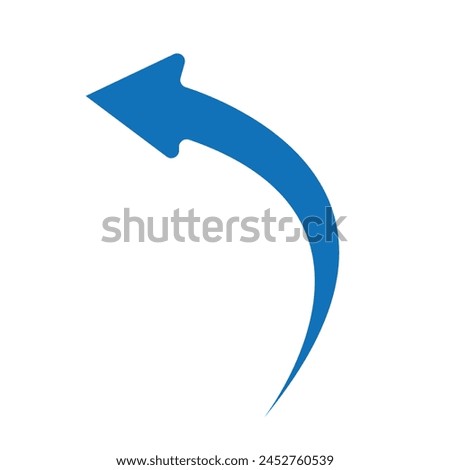 Blue Arrow icon. blue arrow icon on white background. flat style. arrow icon for your web site design, logo, app, UI. curved arrow sign. Vector illustration. Eps file 532.
