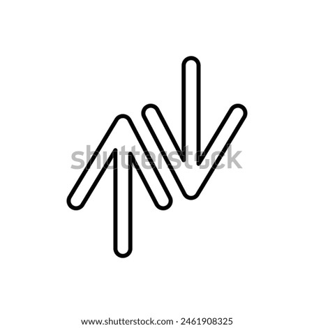 Up and down arrows line icon. linear style sign for mobile concept and web design. Arrows Exchange Vertical outline vector icon. Vector illustration. Eps file 87.