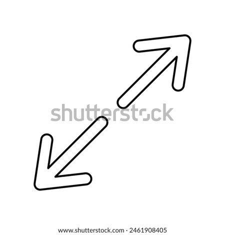 Up and down arrows line icon. linear style sign for mobile concept and web design. Arrows Exchange Vertical outline vector icon. Vector illustration. Eps file 85.