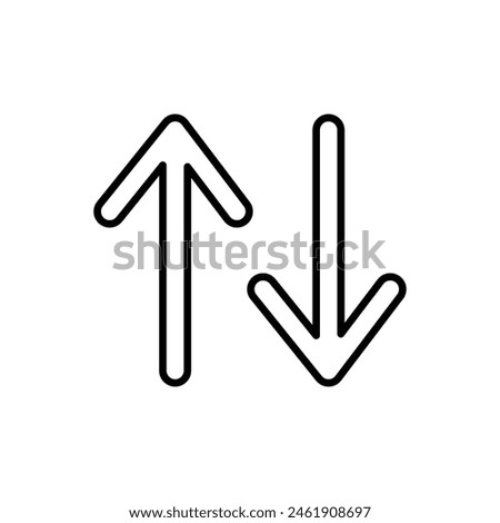 Black Up and down arrows line icon. linear style sign for mobile concept and web design. Arrows Exchange Vertical outline vector icon. Vector illustration. Eps file 36.