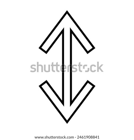 Dual sided arrows line icon. linear style sign for mobile concept and web design. Arrows Exchange Vertical outline vector icon. Vector illustration. Eps file 24.