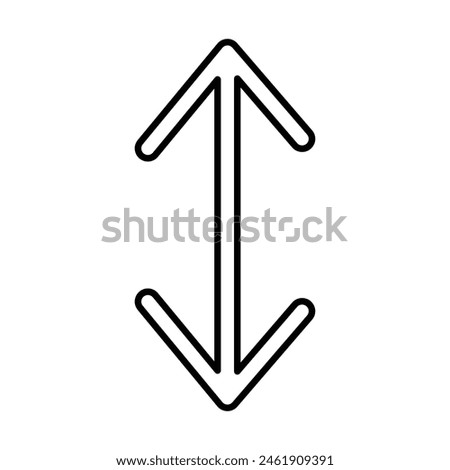 Black dual sided arrows line icon. linear style sign for mobile concept and web design. Arrows Exchange Vertical outline vector icon. Vector illustration. Eps file 13.