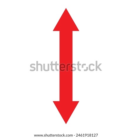 Red Double arrow icon. Thin line art image. 2 side arrow for illustration of width, length, height. Contour isolated vector image on white background. Vector illustration. Eps file 7.