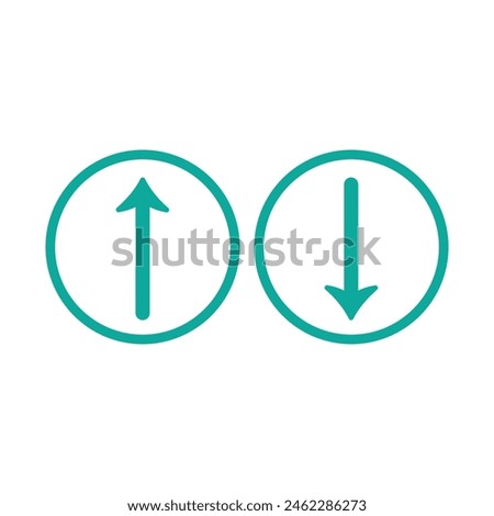 Swipe up-down arrow icon vector isolated on circle line background. filled flat sign, solid pictogram isolated on white background. Exchange symbol, logo. Vector illustration. Eps file 60.
