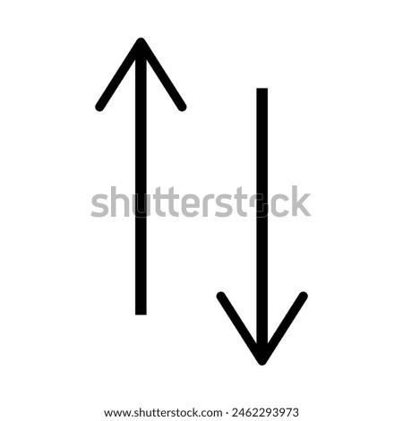 Data transfer icon vector, filled flat sign, solid pictogram isolated on white. Up down arrows symbol, logo illustration. Vector illustration. Eps file 14.