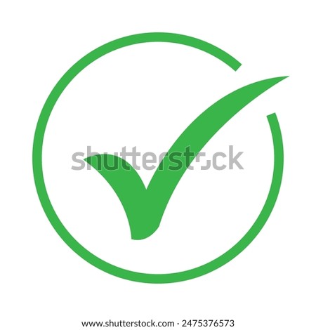 Checkmark Icon Vector Logo template. Check list button icon. Check mark in round sign. Vector illustration. Eps file 55.