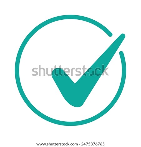 Checkmark Icon Vector Logo template. Check list button icon. Check mark in round sign. Vector illustration. Eps file 64.