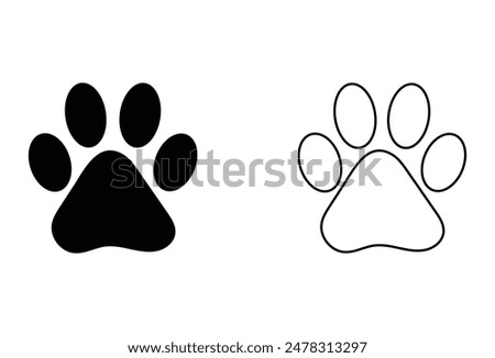 Paw icon set vector. paw print sign and symbol. dog or cat paw. paw print icon symbol template for graphic and web design collection logo vector illustration. Eps file 160.