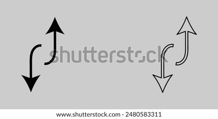 Data transfer icon vector, filled flat sign, solid pictogram isolated on grey background. Up down arrows symbol, logo illustration. Vector illustration. Eps file 49.