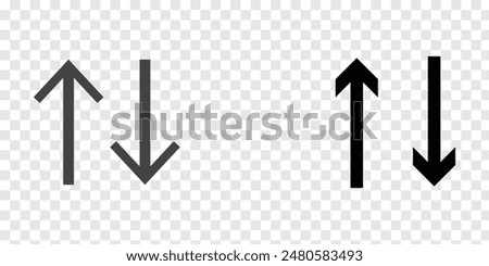 Data transfer icon vector, filled flat sign, solid pictogram isolated on transparent. Up down arrows symbol, logo illustration. Vector illustration. Eps file 48.