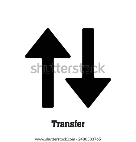 Data transfer icon vector, filled flat sign, solid pictogram isolated on white. Up down arrows symbol, logo illustration. Vector illustration. Eps file 34.